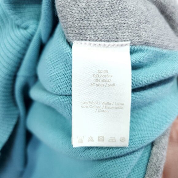 Boden Wool Blend Sweater Size XS Blue Color Block Soft With Stretch - Picture 6 of 12